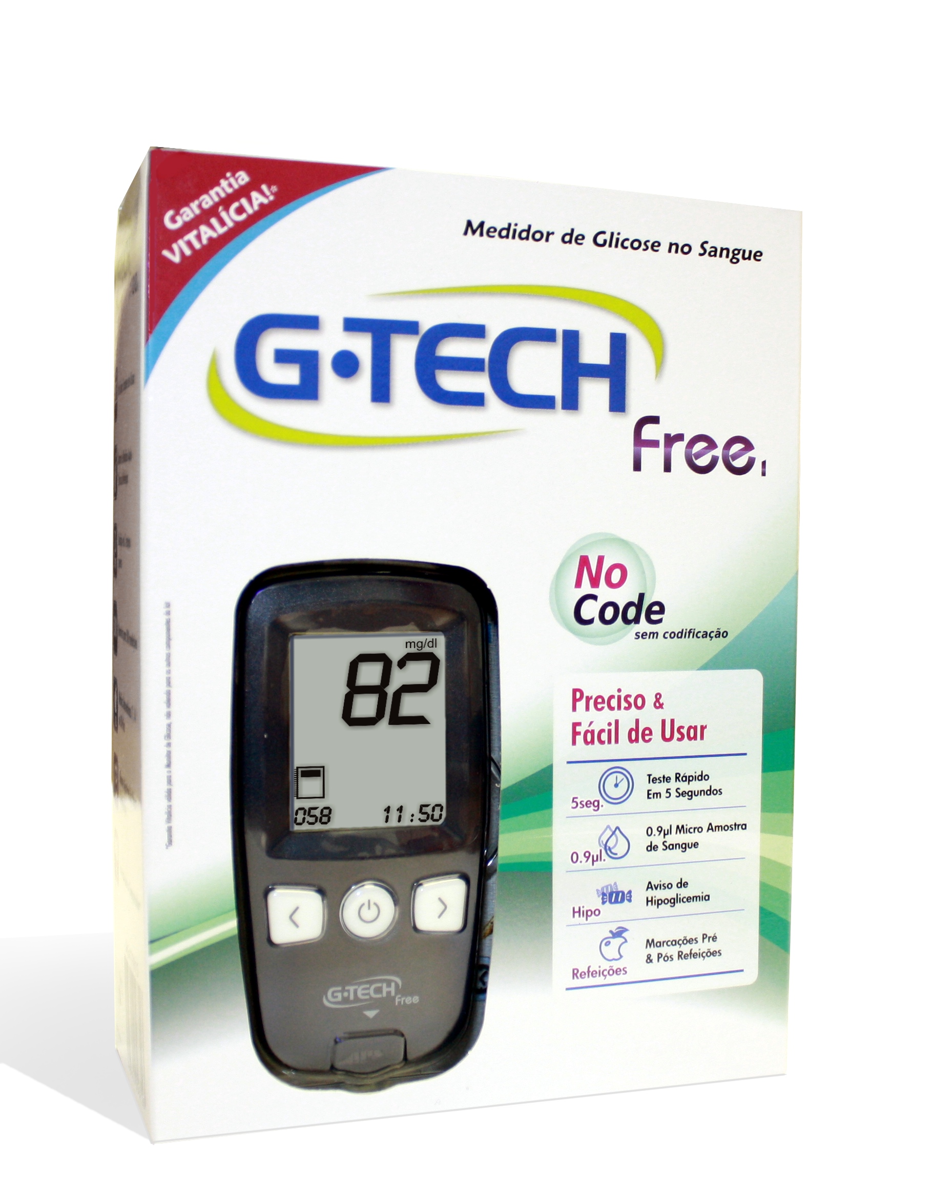 Medidor de Glicose G-Tech Free Sistema NoCode
